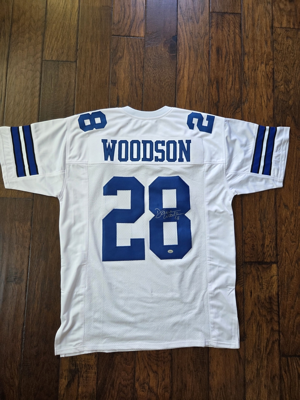 AUTHENTIC Darren Woodson Signed Dallas Cowboys Jersey #28
